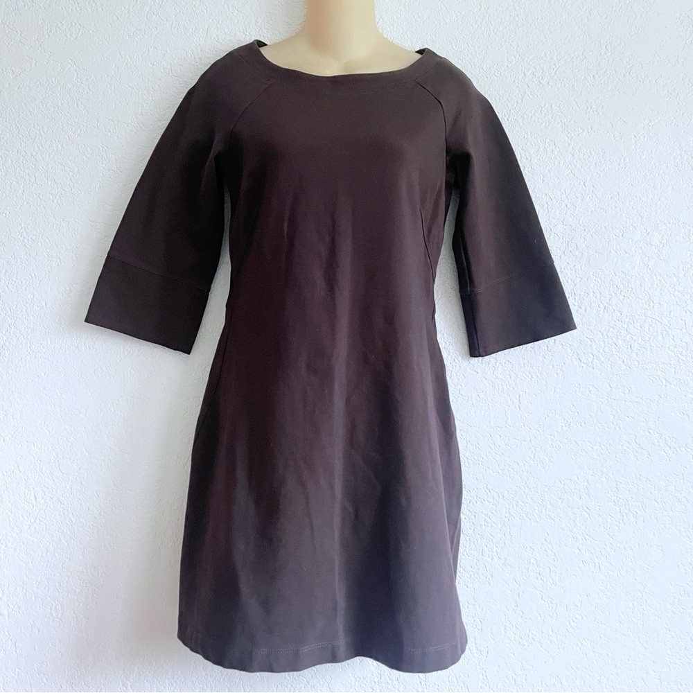 Theory Sheath Brown Short Size 8 Officecore Career Professional Jersey Dress